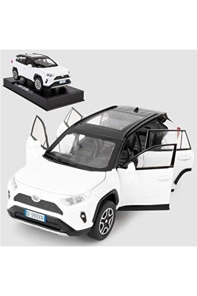 Generic Model Car 1/32 RAV4 Alloy Diecast Toy Car with Light and Sound (White)