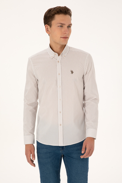 U.S. Polo Assn. Men's Stone Long Sleeve Shirt 50308580-Vr049