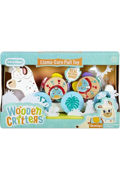 Little Tikes Wooden Critters Animal Set - Pull Toy, Horned Llama by