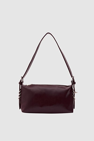 Shule Bags Baguette Bag with Loop Ring Detail Plum