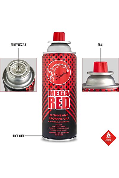 AFS Simba SIMBA Portable Stove Butane Gas Canisters - 220g/400ml, Set of 4