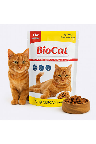 Biocat 24x sachets Wet Cat Food With Chicken and Turkey 24x 100g
