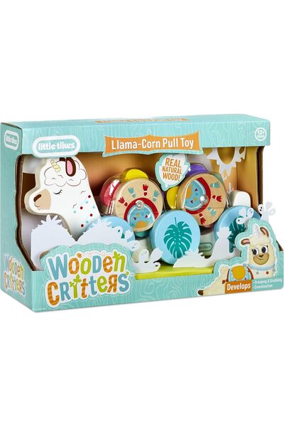 Little Tikes Wooden Critters Animal Set - Pull Toy, Horned Llama by