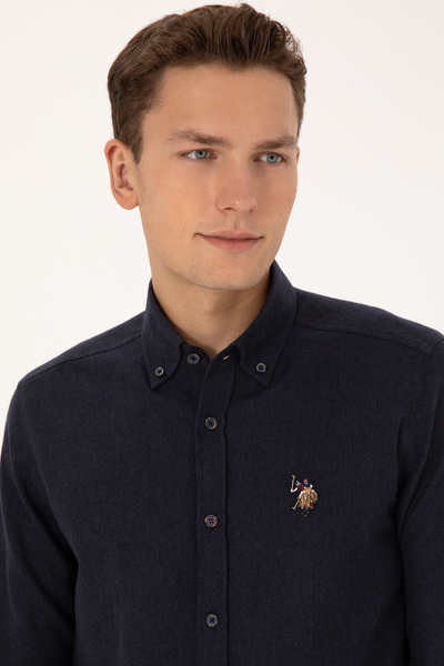 U.S. Polo Assn. Men's Navy Blue Long Sleeve Basic Shirt 50315710-Vr033