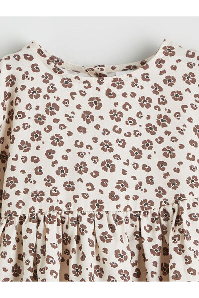 LC Waikiki Beige Patterned Girl's Dress and Vest