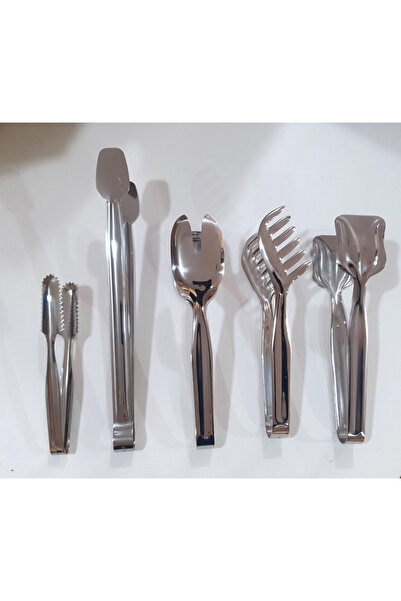 Yiğit 5 Piece 18/10 Stainless Steel Tongs Set