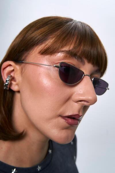 Bilge Karga Hillary Silver Black Sunglasses