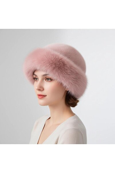 gigigiyim Women's Kalpak Beret with Faux Fur Detail