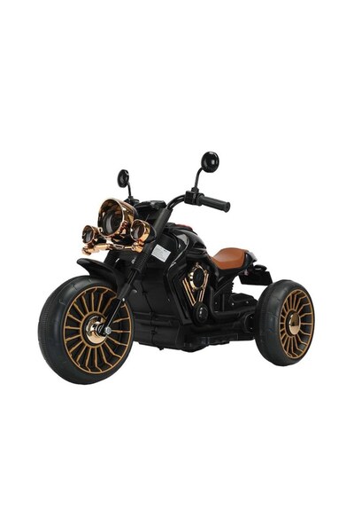 FONIX Comando Kids Electric 3-Wheel Motorcycle – 2 Motors, Anti-Tip, Bluetooth, LED, Ages 5-8, 30kg, Bla
