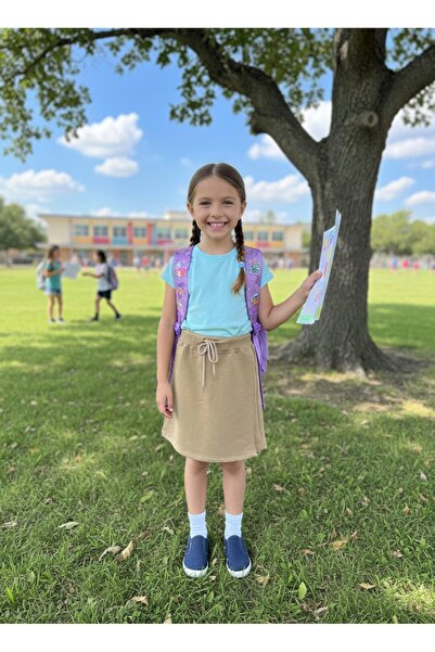 VALDO SPOR GİYİM kız çocuk 2 iplik penye tek kapaklı şort etek (okul eteği)