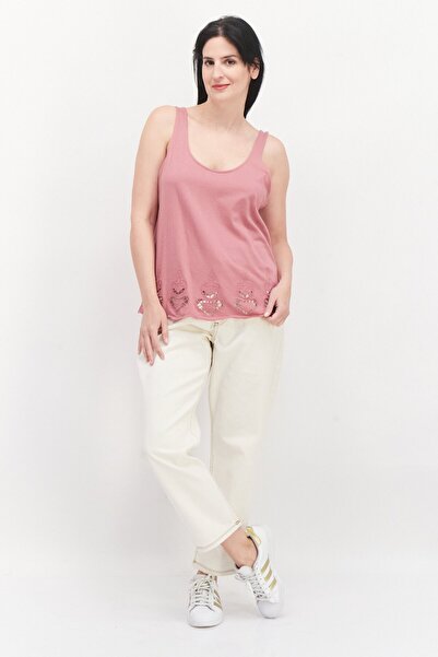 PROMOD Women Scoop Neck Plain Tank Top, Mauve