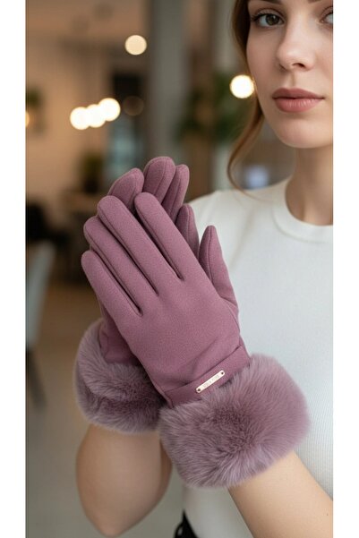 gigigiyim Women's Gloves with Faux Fur Detail