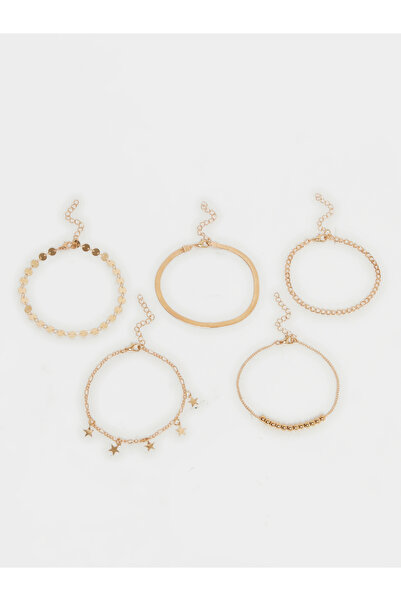 Styli مجموعة من 5 أساور خلخال متعددة التصاميم مع مشبك جراد البحر