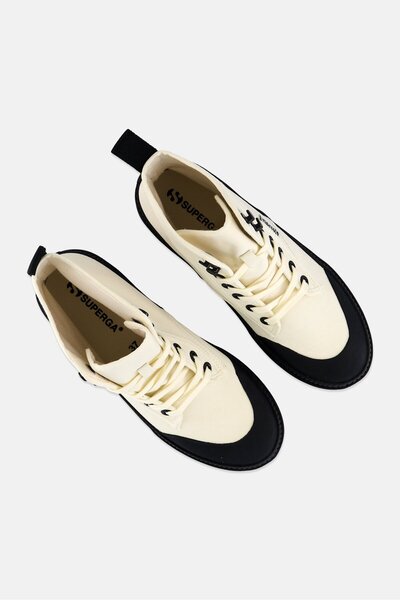 Superga Women 2348 Alpina Nylon Trek Lace Up Shoes, Ivory