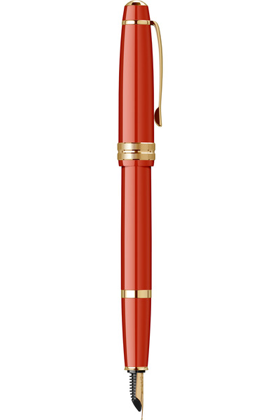 Cross Bailey Light Glossy Resin Amber GT Pen, glossy ABS body, red