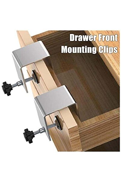 Generic 2 Pcs Drawer Front Installation Clamps Stainless Steel Fixing Clips