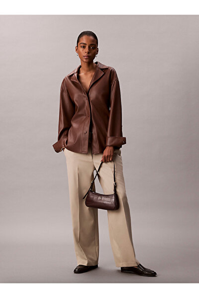 Calvin Klein Small Croc-Effect Shoulder Bag