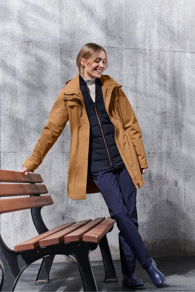 Tchibo Women Regular Fit Long Sleeves Outdoor Jacket, Tan