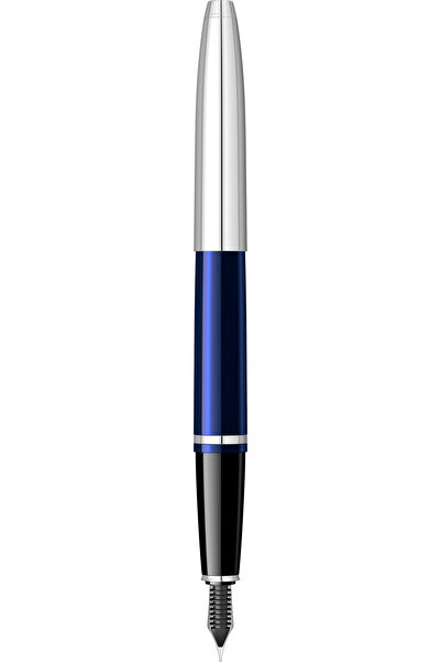 Cross Calais Blue Laquer and Chrome CT Metallic pen, shiny silver/blue