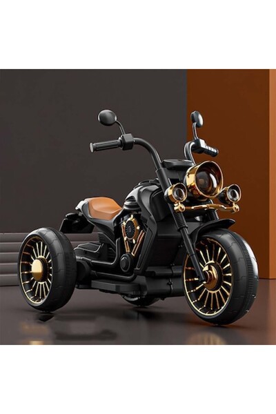 FONIX Comando Kids Electric 3-Wheel Motorcycle – 2 Motors, Anti-Tip, Bluetooth, LED, Ages 5-8, 30kg, Bla