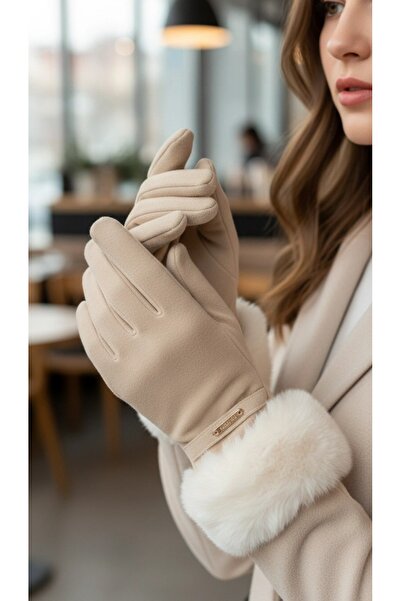 gigigiyim Women's Gloves with Faux Fur Detail