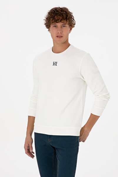 U.S. Polo Assn. Men's Regular Fit Crew Neck Cream Sweatshirt 2237151