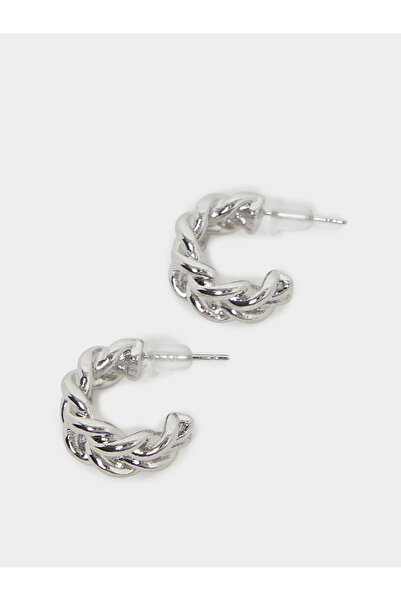 Styli أقراط نسائية فضية ملتوية