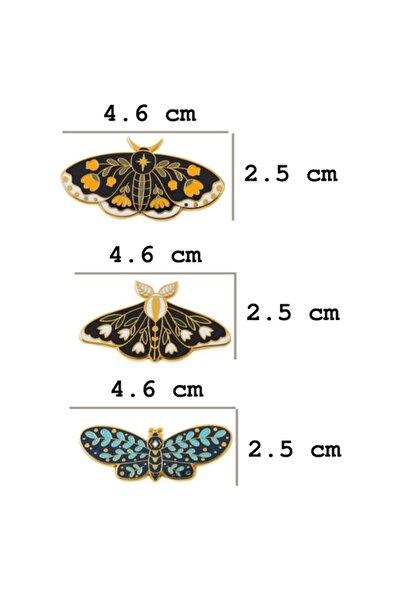 OEM Set of metal butterfly brooches