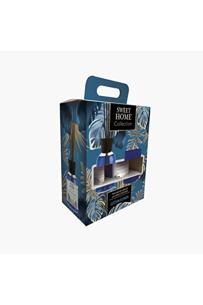 Sweet Home مجموعة هدايا شمعة وناشر عطر قطني من سيرين