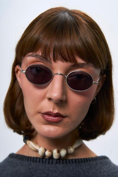 Bilge Karga Oval Silver Black Sunglasses