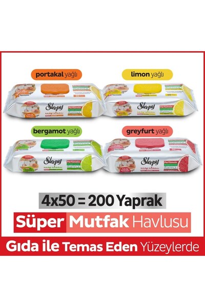Sleepy Easy Clean Süper Yüzey Temizlik Mutfak Havlusu&Mendili Karma Paket 4X5...