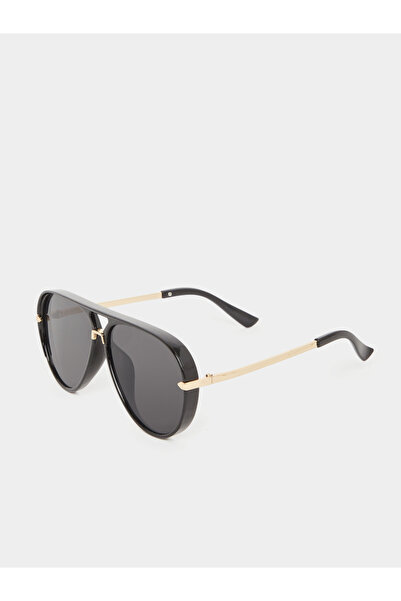Styli Black Aviator Sunglasses