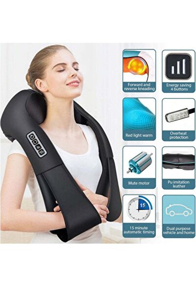 BSMBIOO U-Shaped Electric Acupressure Neck & Shoulder Massager - Infrared Heating, 4D Kneading, Multi-Purpos