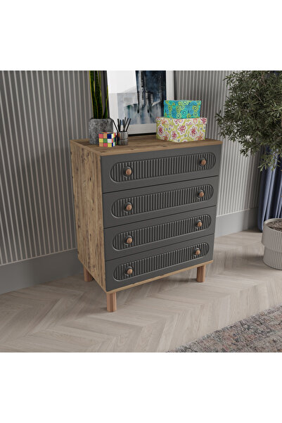 Teen & Bright MİLA 4 ÇEKMECELİ ŞİFONYER - MDF KAPAK