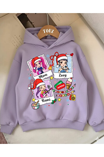 Touz Moda Christmas Young Kpop Demon Hunters 3-Thread Thick Sweet Hoodie