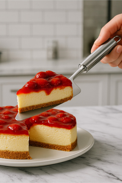 Orvila Stainless Steel Multi-Purpose Cake & Pizza Spatula - Slicing and Serving - Serrated