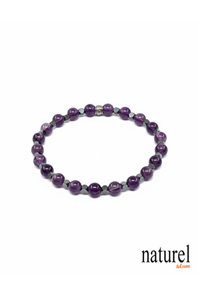 Naturel Tılsım Amethyst 6mm Natural Stone Bracelet