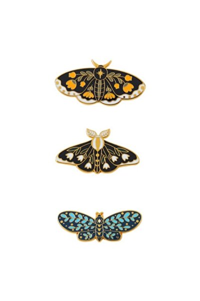 OEM Set of metal butterfly brooches