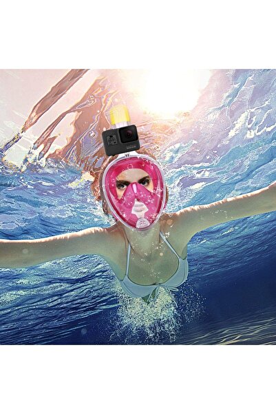 eWINNER Panoramic Full Face Snorkeling Mask with Camera Mount, Dry Snorkel, Anti-Fog