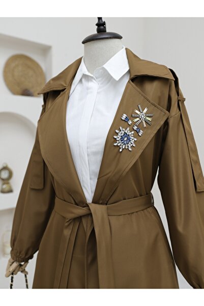 HİJABAYA Παλτό καμπαρντίνας με μανίκια με πέτρα με καρφίτσα