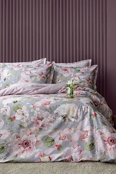 İssimo Home Vanie %60 Lyocell %40 Pamuk Dijital Saten Çift Kişilik Nevresim T...