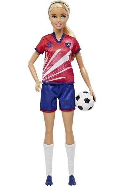 Barbie ® Blonde Soccer Doll, Number 9 Outfit with Long Socks, Ages 3+