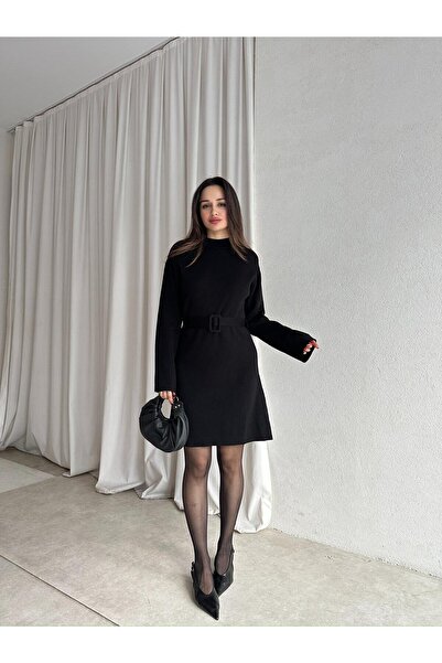 Mooi Butik Mi̇u Knitwear Mini Dress 8615 - Black