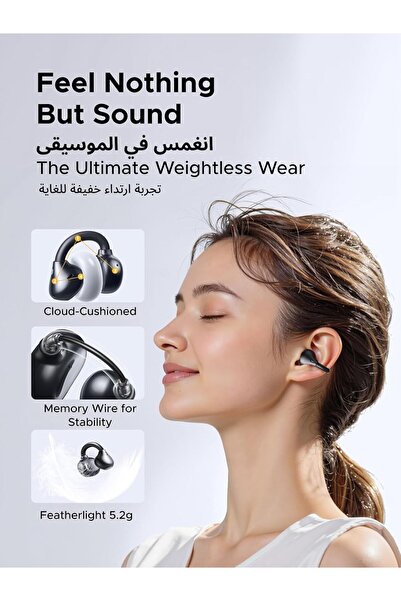 Generic UGREEN ClipBuds, Open-ear Wireless Headphones, Bluetooth 6.0, 4 Mic, 12mm, IPX5, 30H Playtime