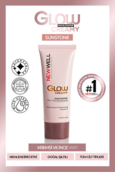 New Well Glow Creamy Highlighter Doğal Işıltılı Krem Aydınlatıcı 30 ML Sunstone 02