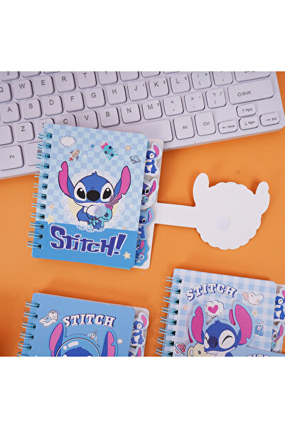 Generic 4PCS Stitch Cartoon Spiral Journal Set, 4PCS Mini Notebook with Sticker Flaps, Fun Stationery