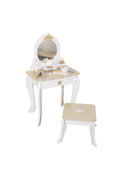 Moni Toys Children's dressing table Mirror Princess, made of wood, with chair and accessories, 3 years+