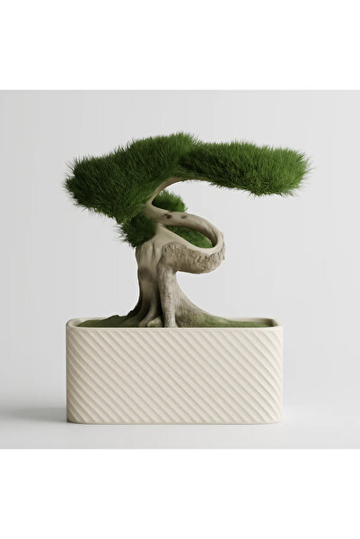 Homentum Seron | Ghiveci decorativ rectangular cu textură fină 8cm