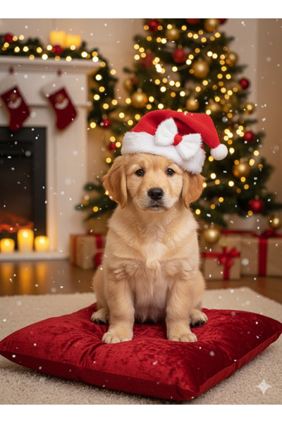 Winnie The Pet Köpek Noel Kıyafeti Papyonlu Şapka