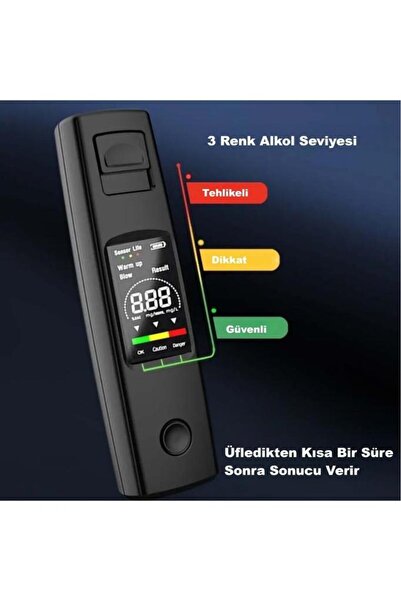 FORTİCO Taşınabilir Dijital Nefes Test Cihazı Şarjlı LCD Ekranlı Hızlı Ölçüm